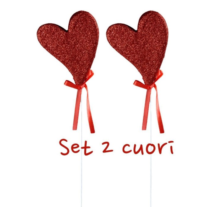 SET 2 CUORI POLY ROSSO